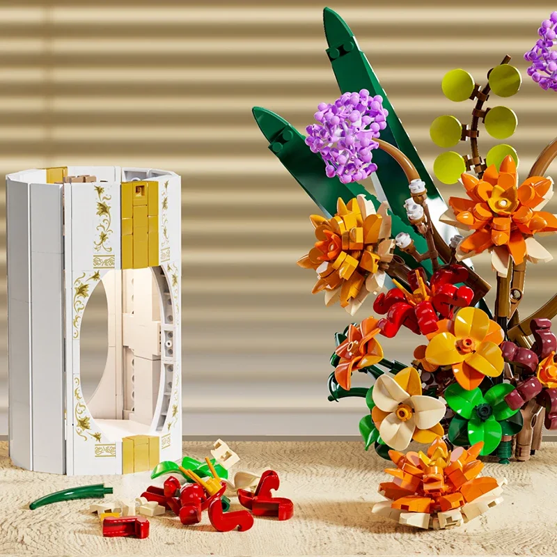 Set de bloques de construcción con luz, modelo flores margarita - imagen 3