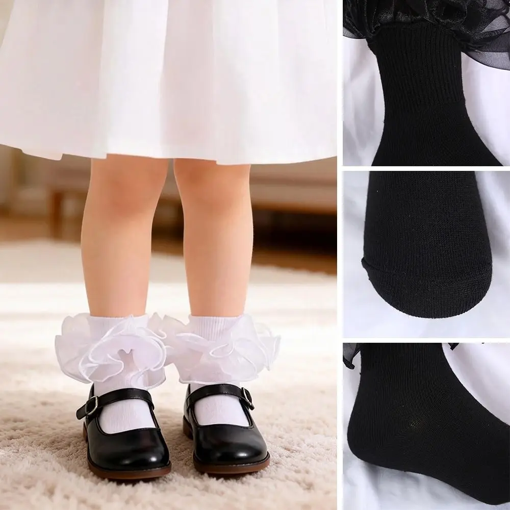 Calcetines altos con volantes estilo princesa para bebé niña - imagen 3