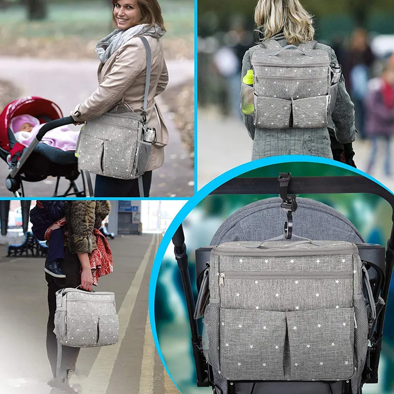 Mochila pañalera aislante impermeable recién nacidos con estrella - imagen 3