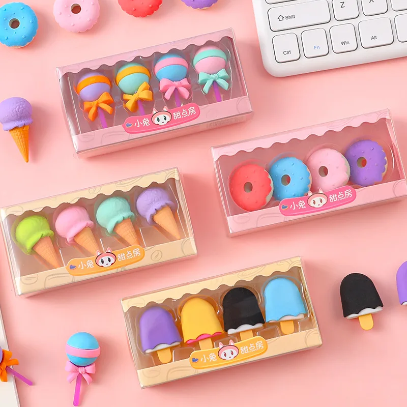 Borradores con forma de donut – Set infantil de postre para regalo - imagen 4
