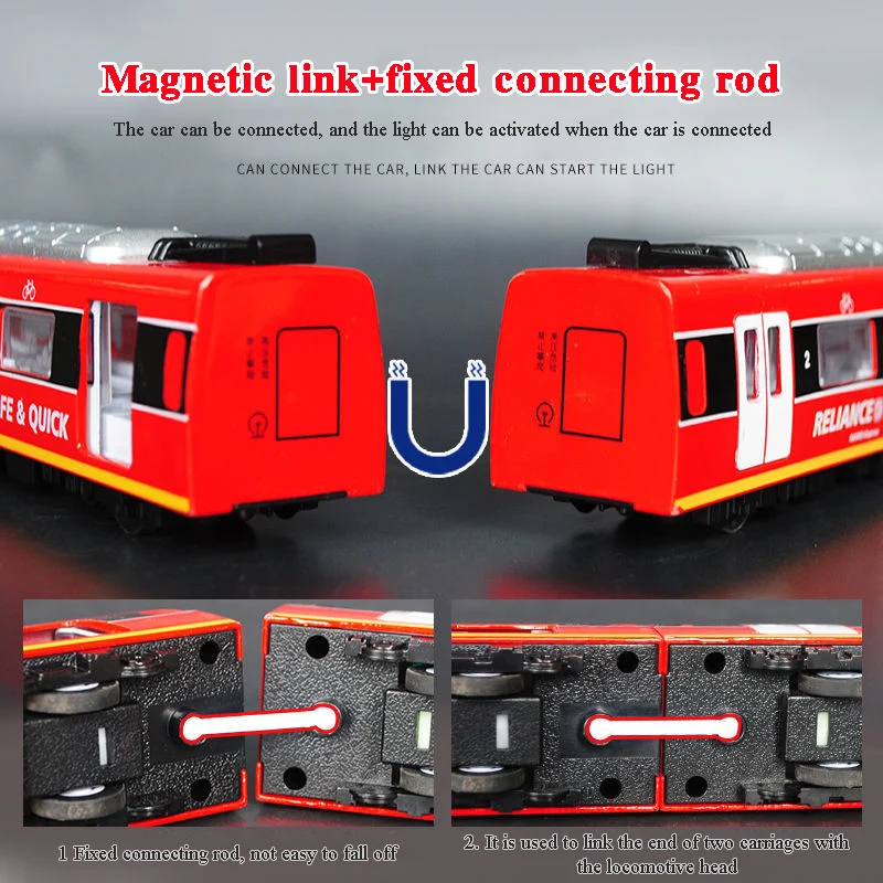 Tren de metal con luces y sonido realistas para niños - imagen 4