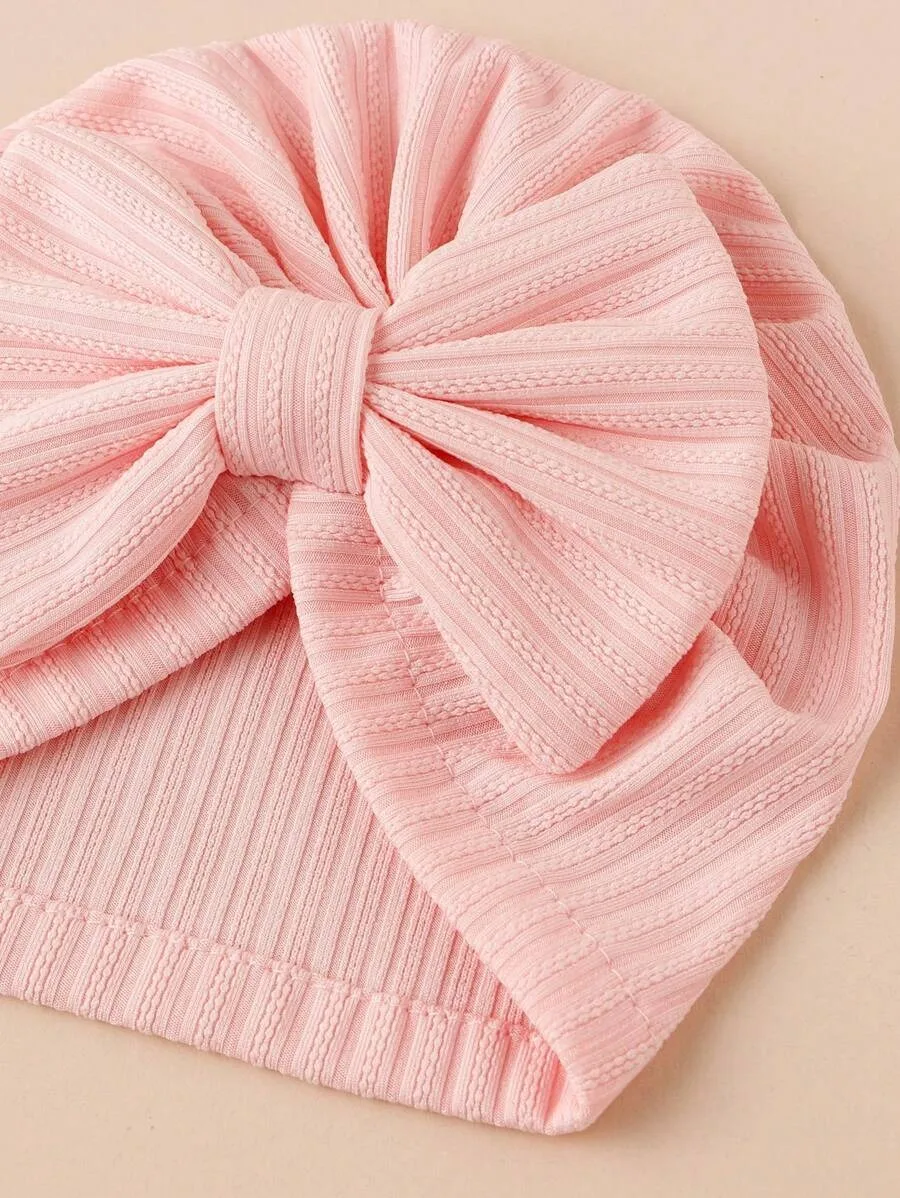 Gorro turbante con lazo para bebé niña, suave y transpirable cada día