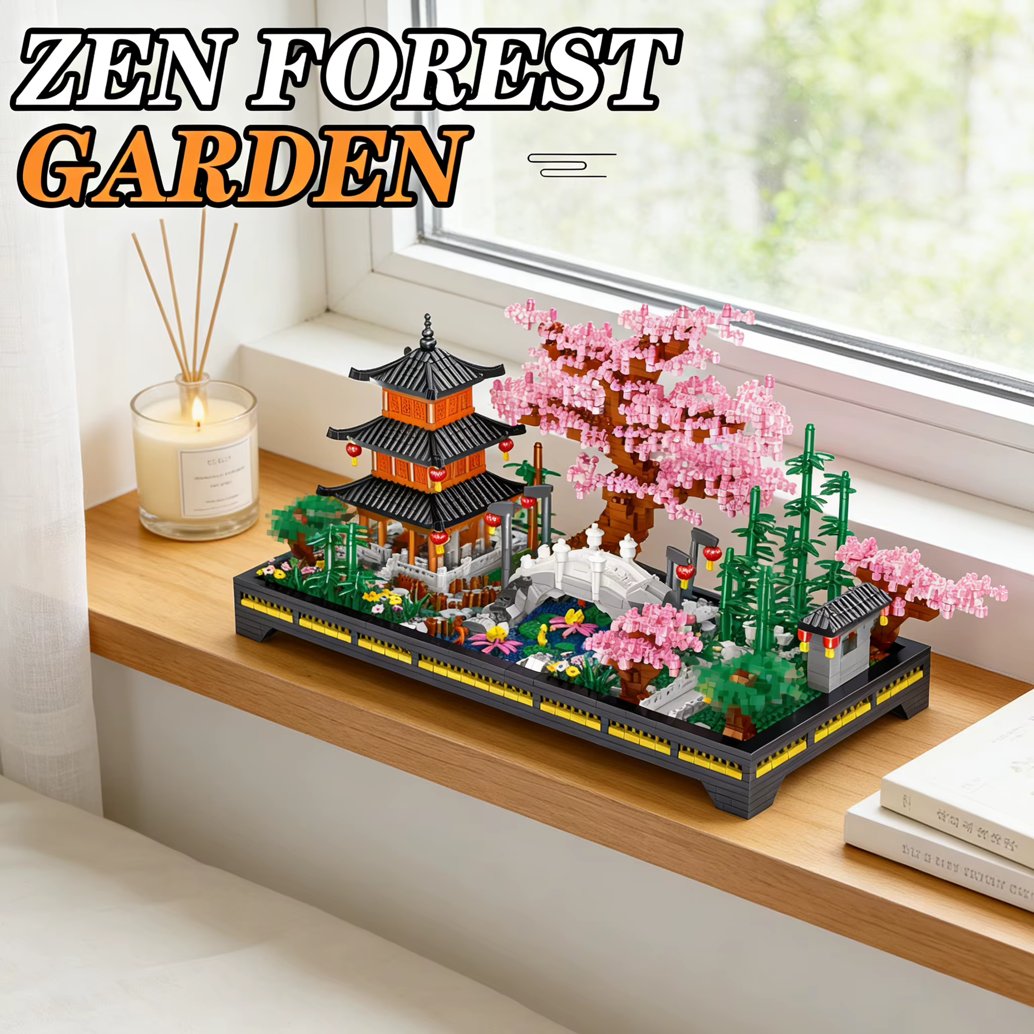 Set bloques de construcción jardín zen con rompecabezas educativo - imagen 4