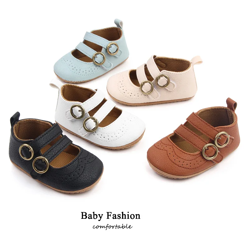 Zapatos antideslizantes de cuna, suela goma para caminantes bebé niña