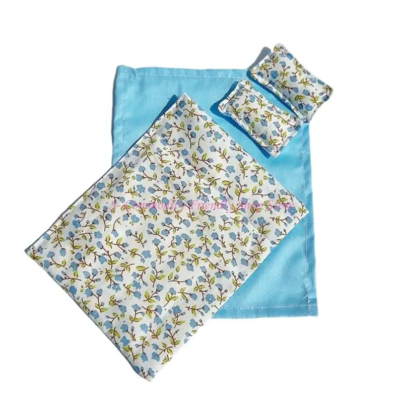 Casa muñecas: juego de cama con edredón y almohada infantil mini - imagen 2