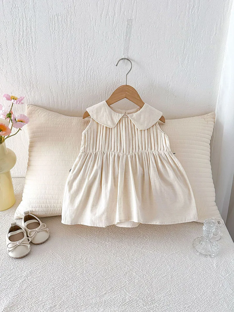Vestido de verano algodón sin mangas para bebé niña - imagen 3