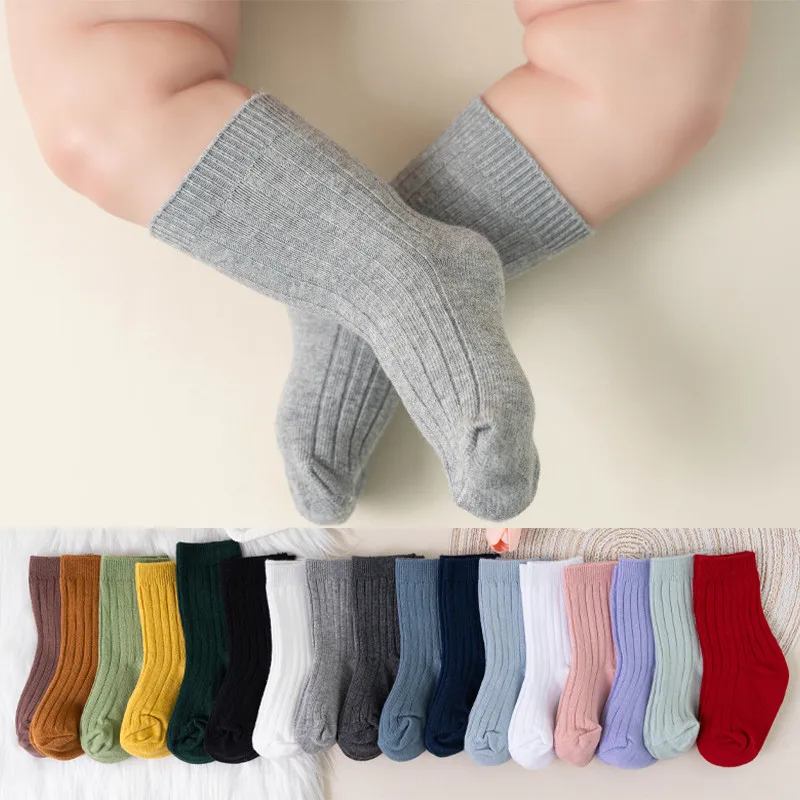 Calcetines para bebé y niñas transpirables a rayas – Algodón suave - imagen 3