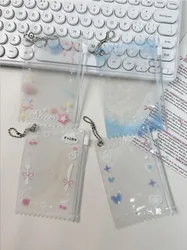 Funda porta tarjetas de PVC con cierre mariposa y copo de nieve