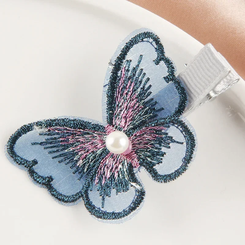 Horquilla mariposa con perlas para bebé - Accesorio capilar suave - imagen 3
