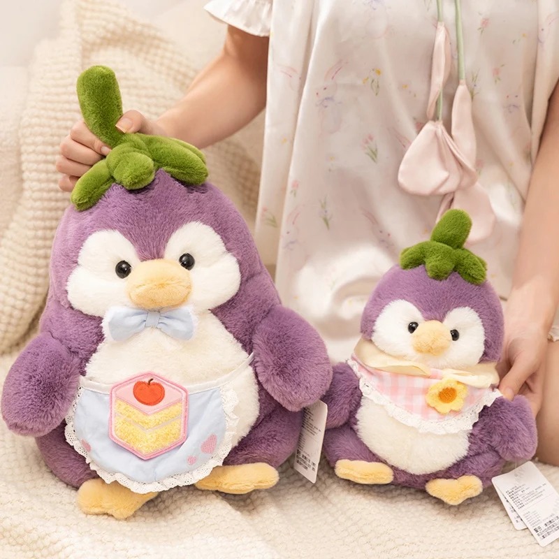 Peluche de pingüino tierno morado en forma de berenjena - imagen 5