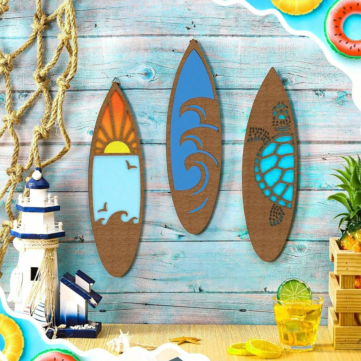Set de tres tableros tropicales para combinar