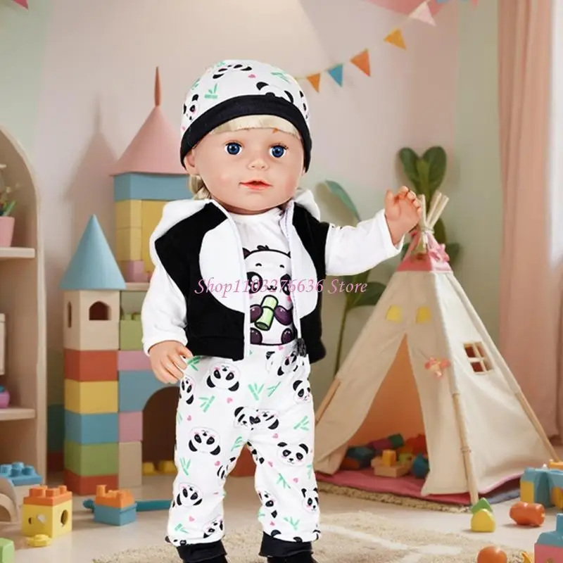Traje de invierno en felpa suave con dibujos animados para muñeca - imagen 3