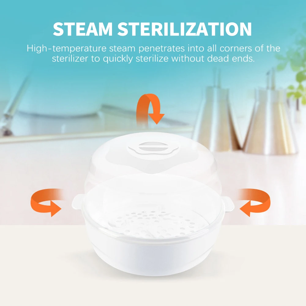 Esterilizador de biberones a vapor para microondas 4 en 1 compacto
