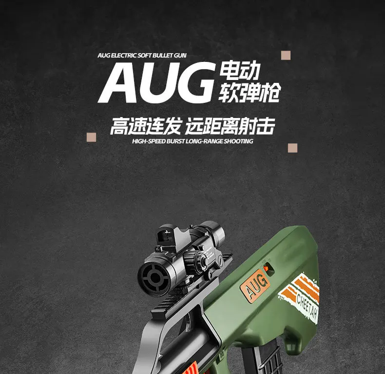 Pistola eléctrica estilo AUG para juego de balas suaves
