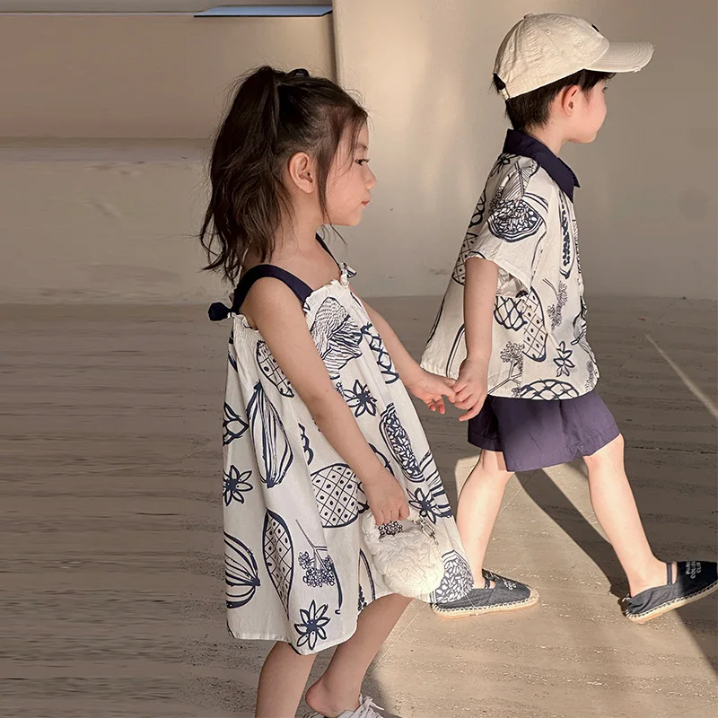 Conjunto de verano para niño con camisa de frutas y short - imagen 3