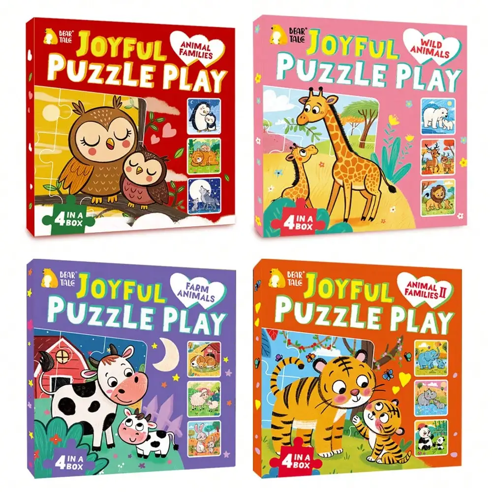 Rompecabezas de granja con animales educativo para niños pequeños