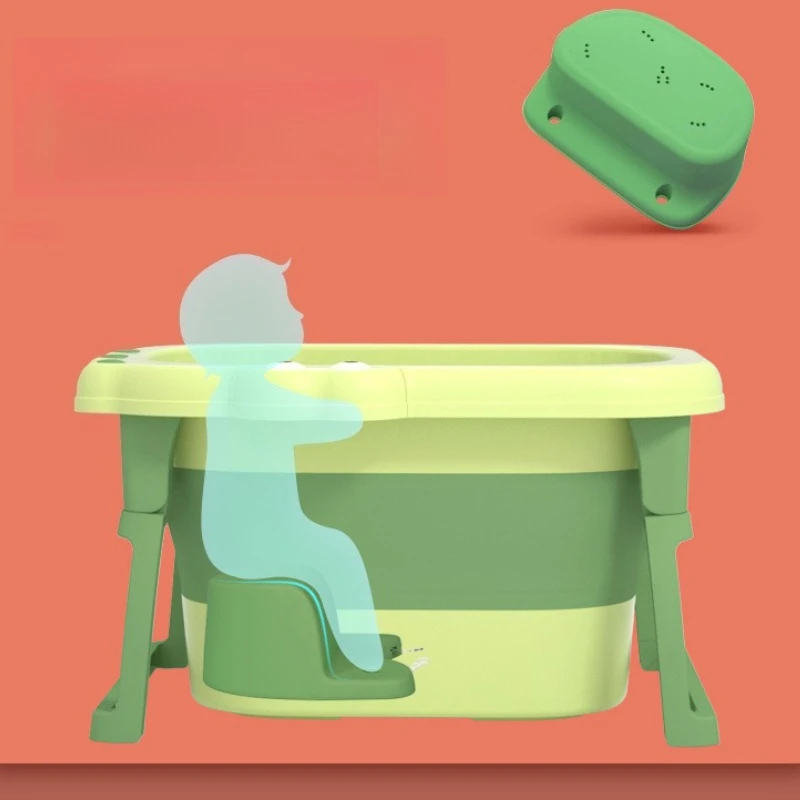Bañera plegable antideformable para bebé con asiento extraíble - imagen 5