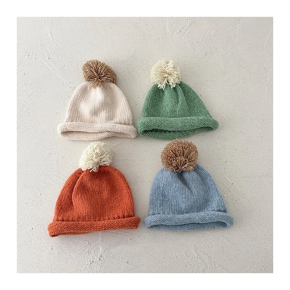 MILANCEL gorro de invierno tejido infantil de punto con pompón suave - imagen 5