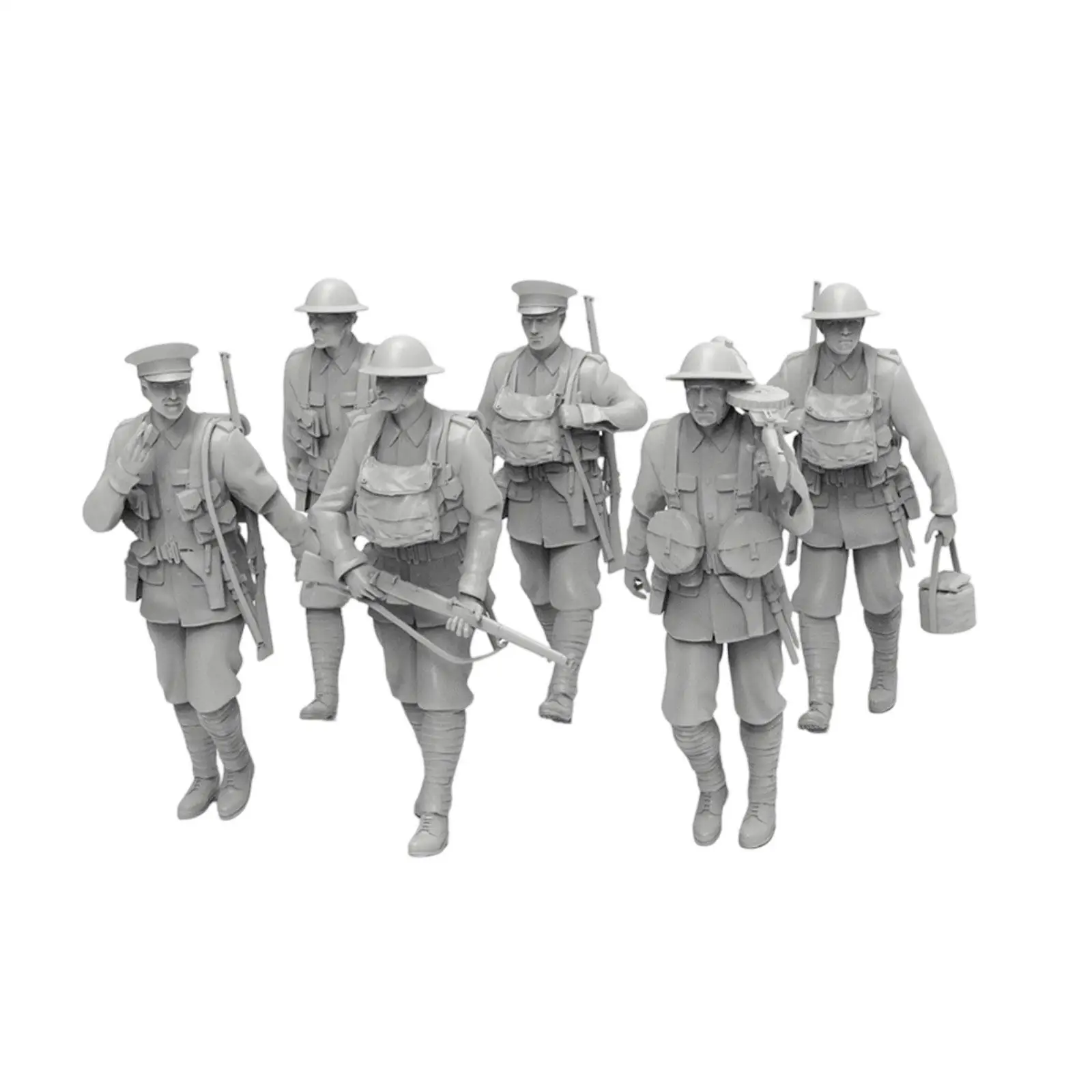 Figuras de personas en miniatura sin pintar para escenas