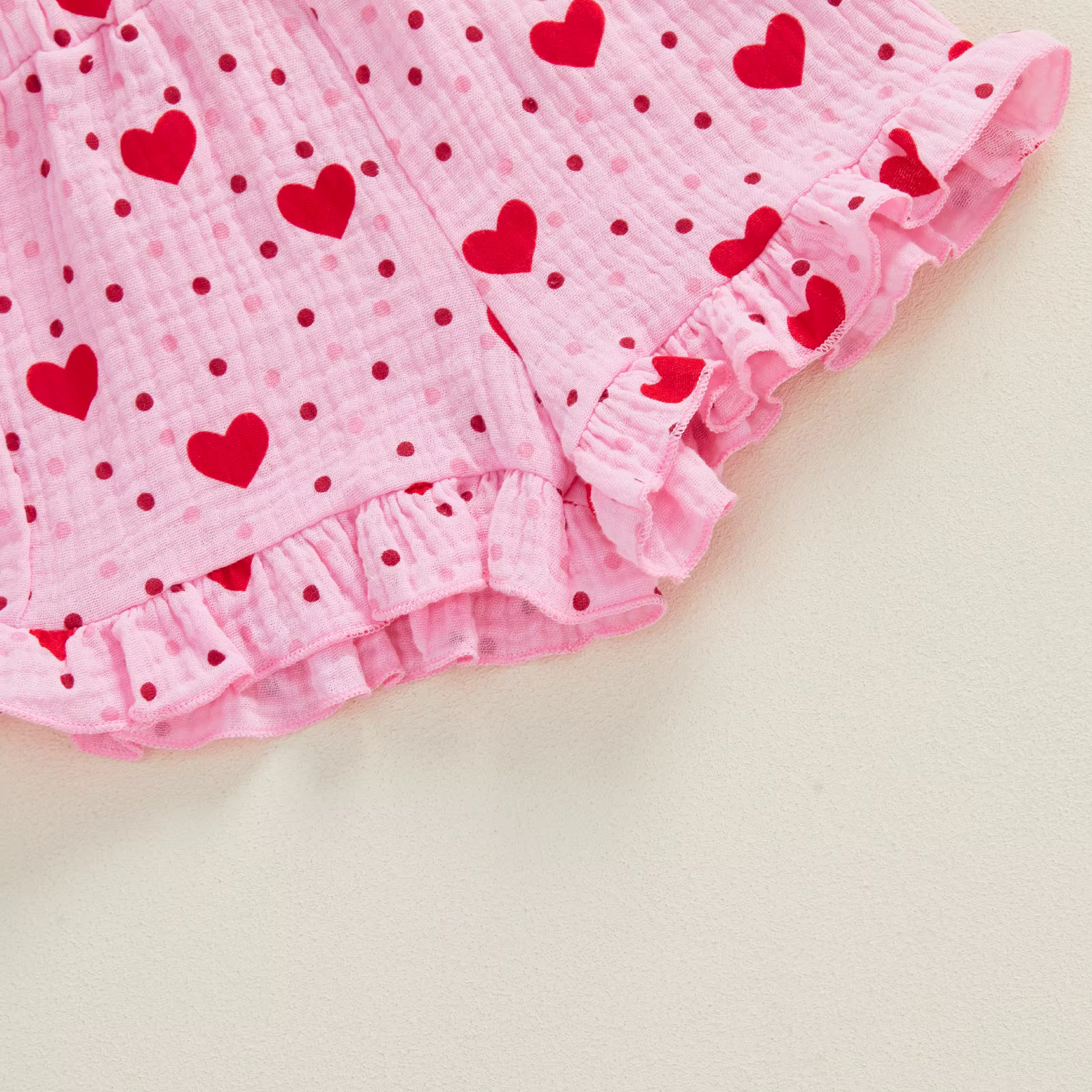 Tregren conjunto bebé niña San Valentín con volantes y corazones - imagen 4