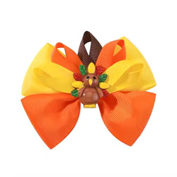 Horquillas de lazo para niñas – Accesorio festivo infantil con pavo