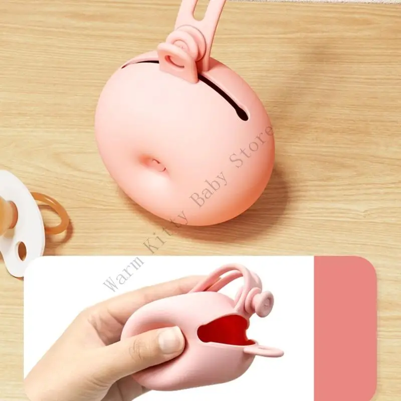 Porta chupete de silicona suave alimentaria con estuche portátil - imagen 3