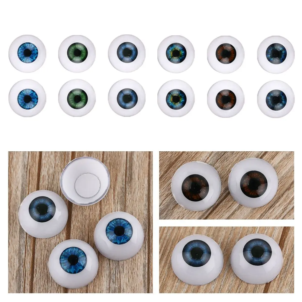 Ojos de peluche realistas para coser - Semicirculares espalda hueca - imagen 2