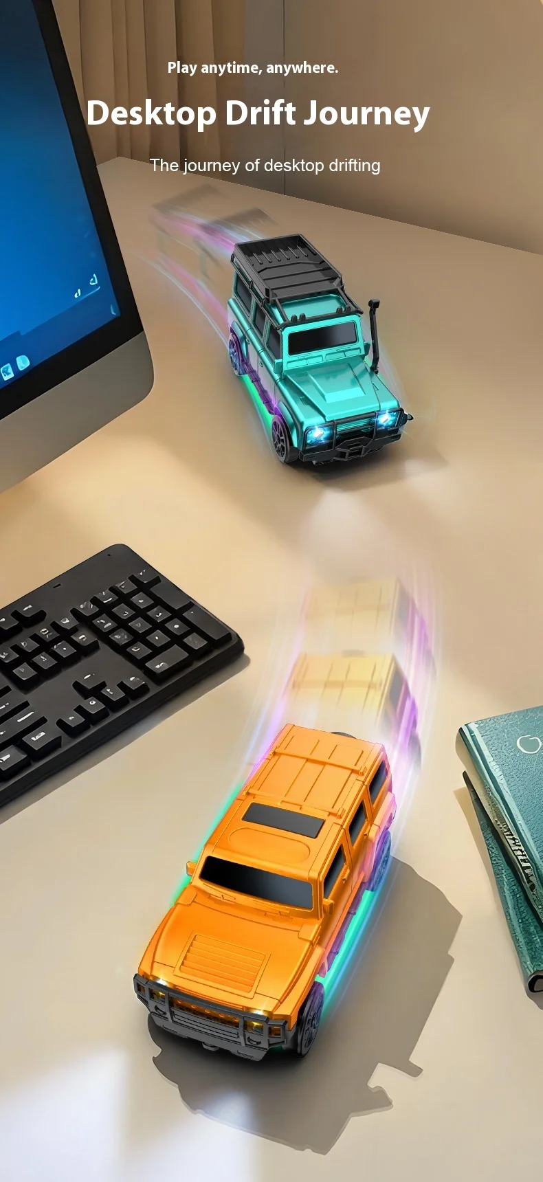 Niño sosteniendo el coche RC en la mano
