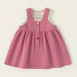 Conjunto de verano para niña con vestido sin mangas estilo lujo