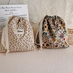 Bolsa de pañales de algodón con organizador para bebé y cosméticos
