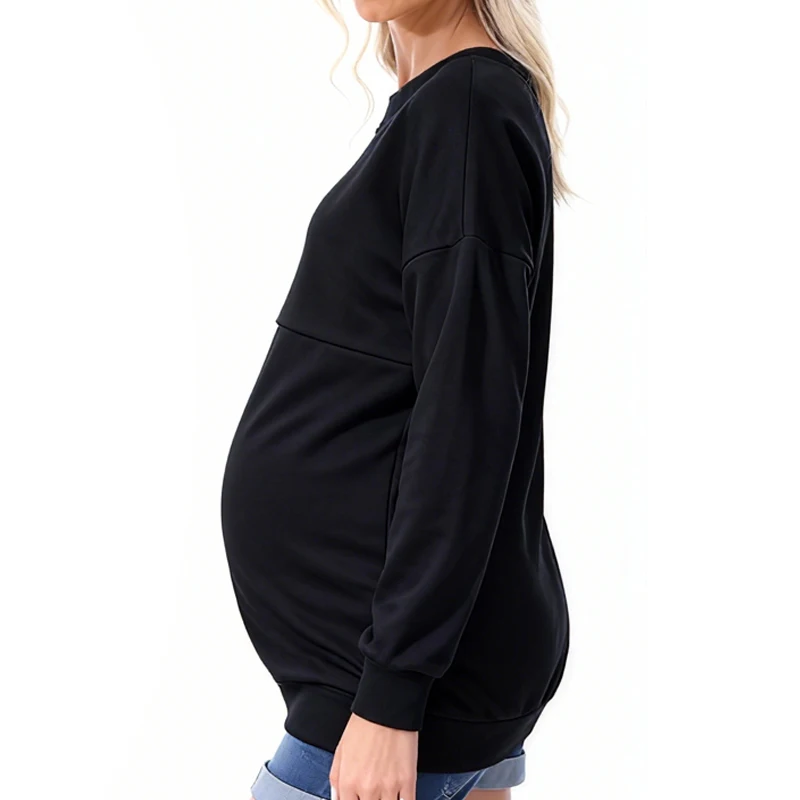 Sudadera con capucha de lactancia de invierno en algodón grueso - imagen 4