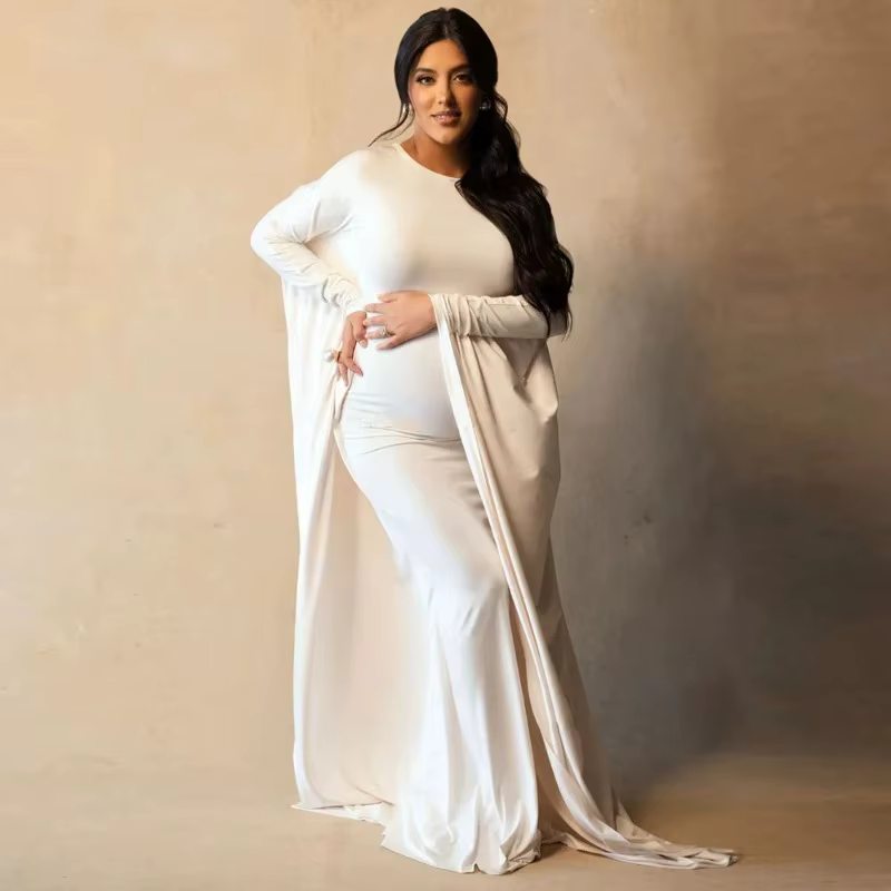 Vestido de maternidad elástico tipo bata para fotografía - imagen 2