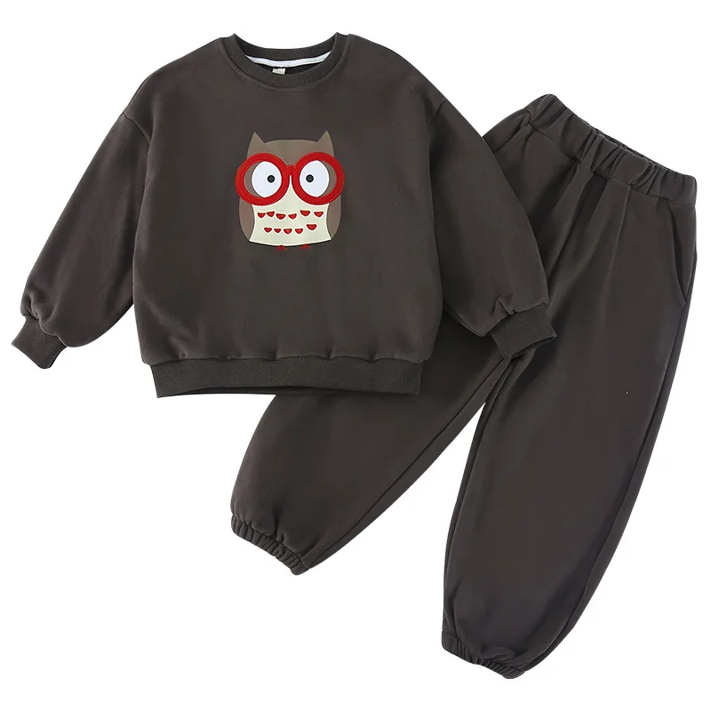 Conjunto de ropa de otoño para niños y niñas con sudadera estampada