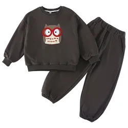Conjunto de ropa de otoño para niños y niñas con sudadera estampada