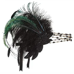 Diadema de plumas estilo Art Déco años 20