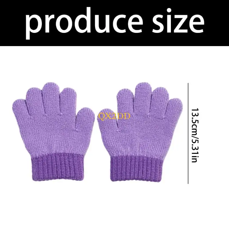QX2D Guantes de punto para bebés elásticos cálidos unisex mitones - imagen 5