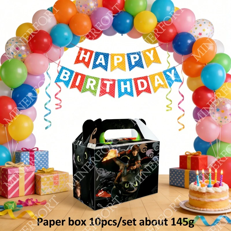 Caja de dulces de papel Cómo entrenar a tu dragón para fiestas