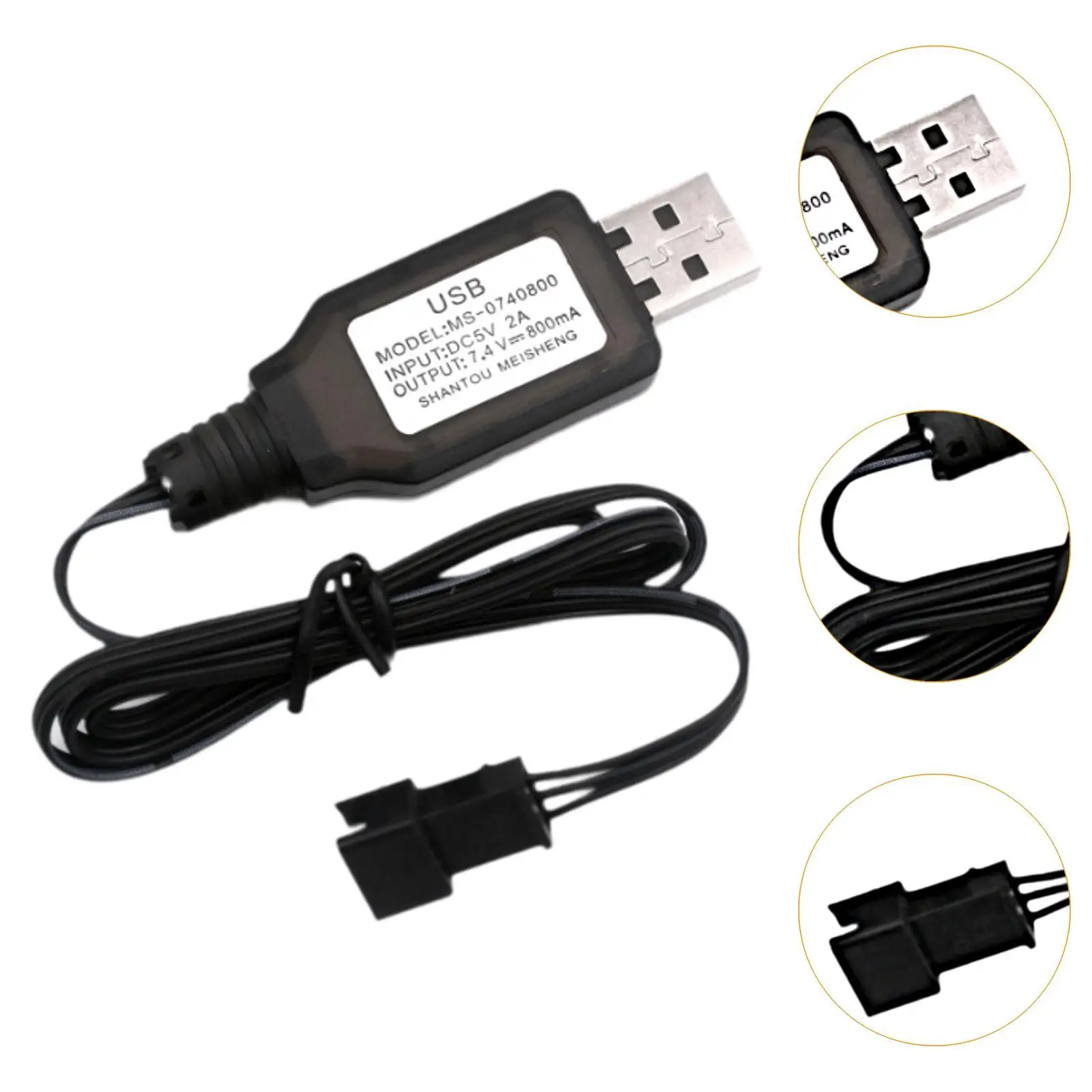 Cable de carga para coche RC, repuesto ABS en negro - imagen 5