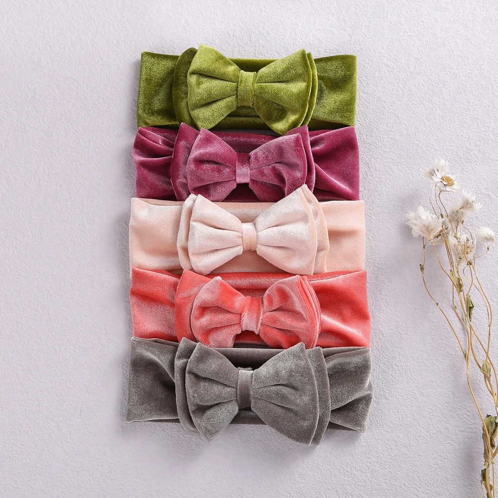 Turbante diadema terciopelo suave doble capa para bebé recién nacida - imagen 4
