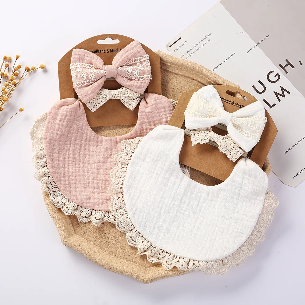 Babero muselina con borlas para bebé – Paño eructar ajustable unisex