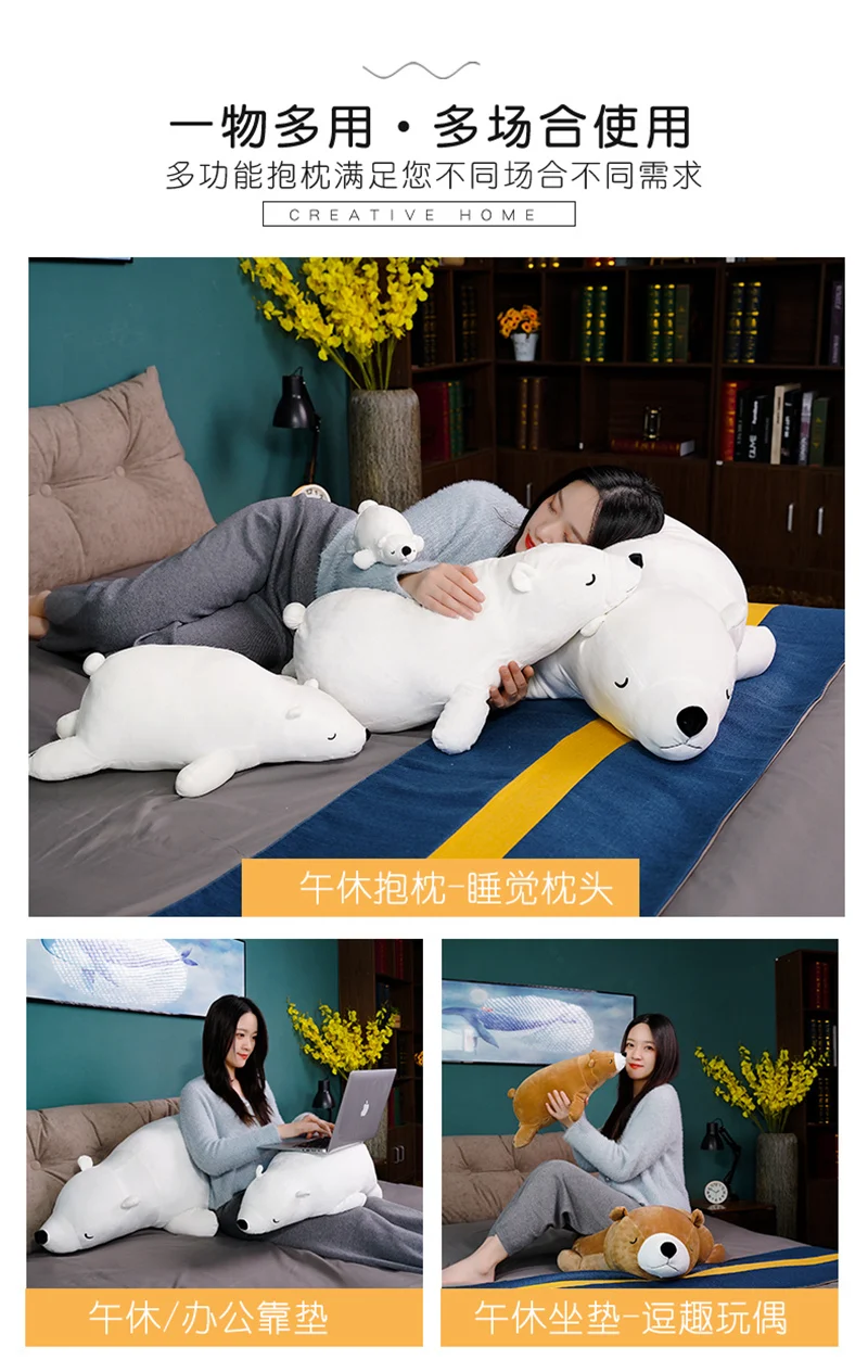 Oso polar blanco estilo tierno para abrazar