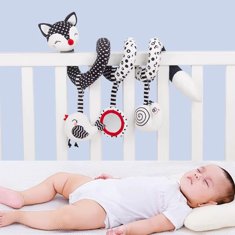 Espiral sonajero para cochecito y cuna – Móvil sensorial