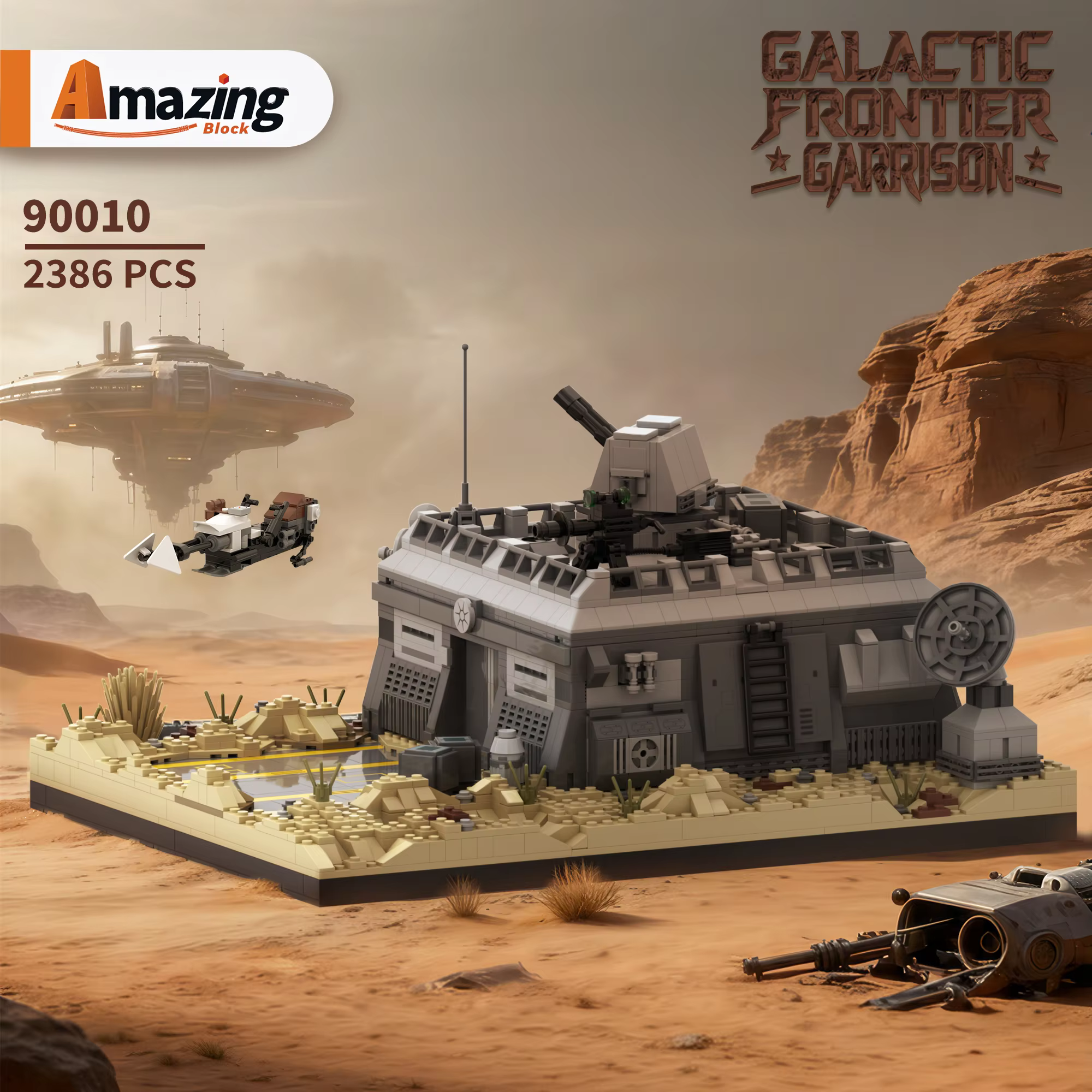 Bloques construcción espacio militar para base ciencia ficción
