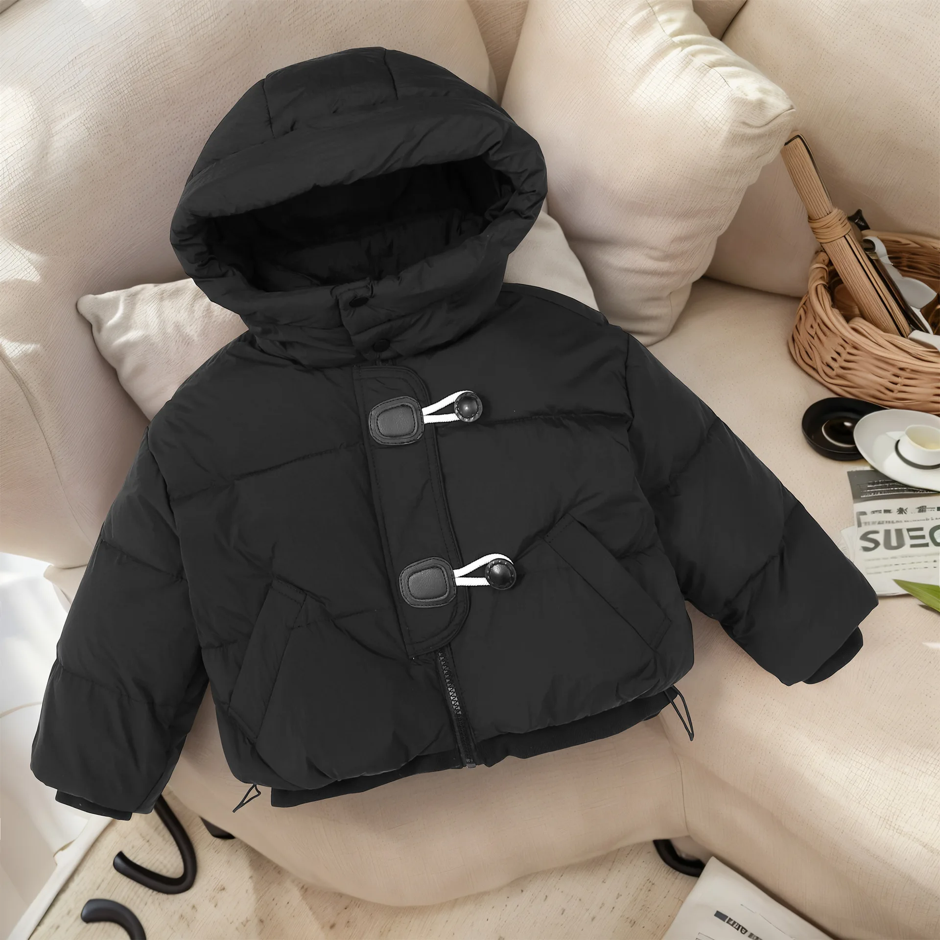 Abrigo de invierno con capucha para niños y niñas cálido - imagen 2