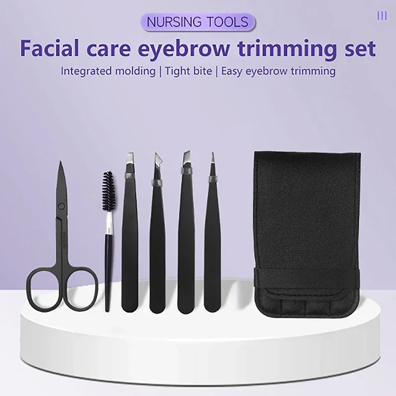 Pinzas de cejas con punta oblicua para depilación facial - imagen 4