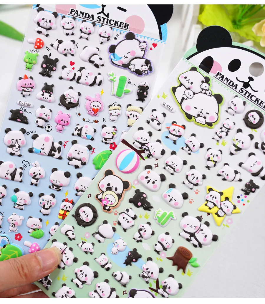 Motivos panda con acabado vistoso para proyectos escolares