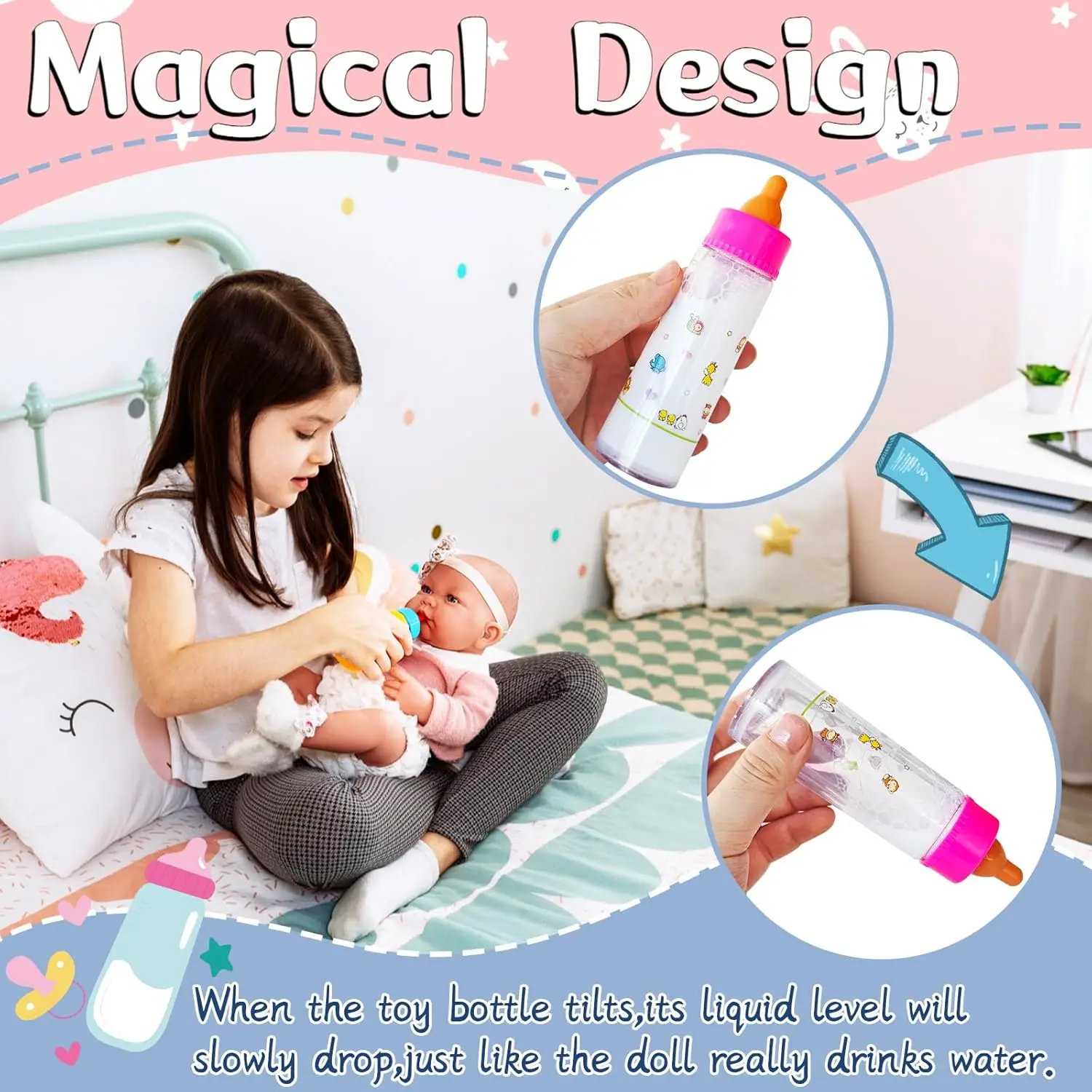 Accesorios para muñecas bebé: biberones y chupetes de juego - imagen 3