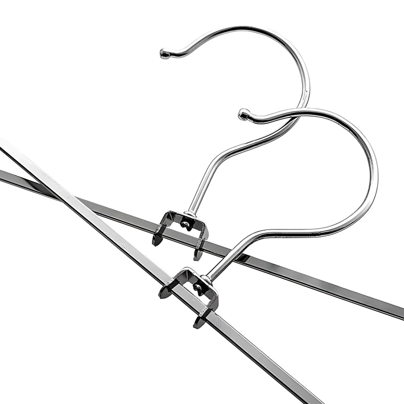 Perchas de pantalones de metal con clips ajustables antideslizantes - imagen 2
