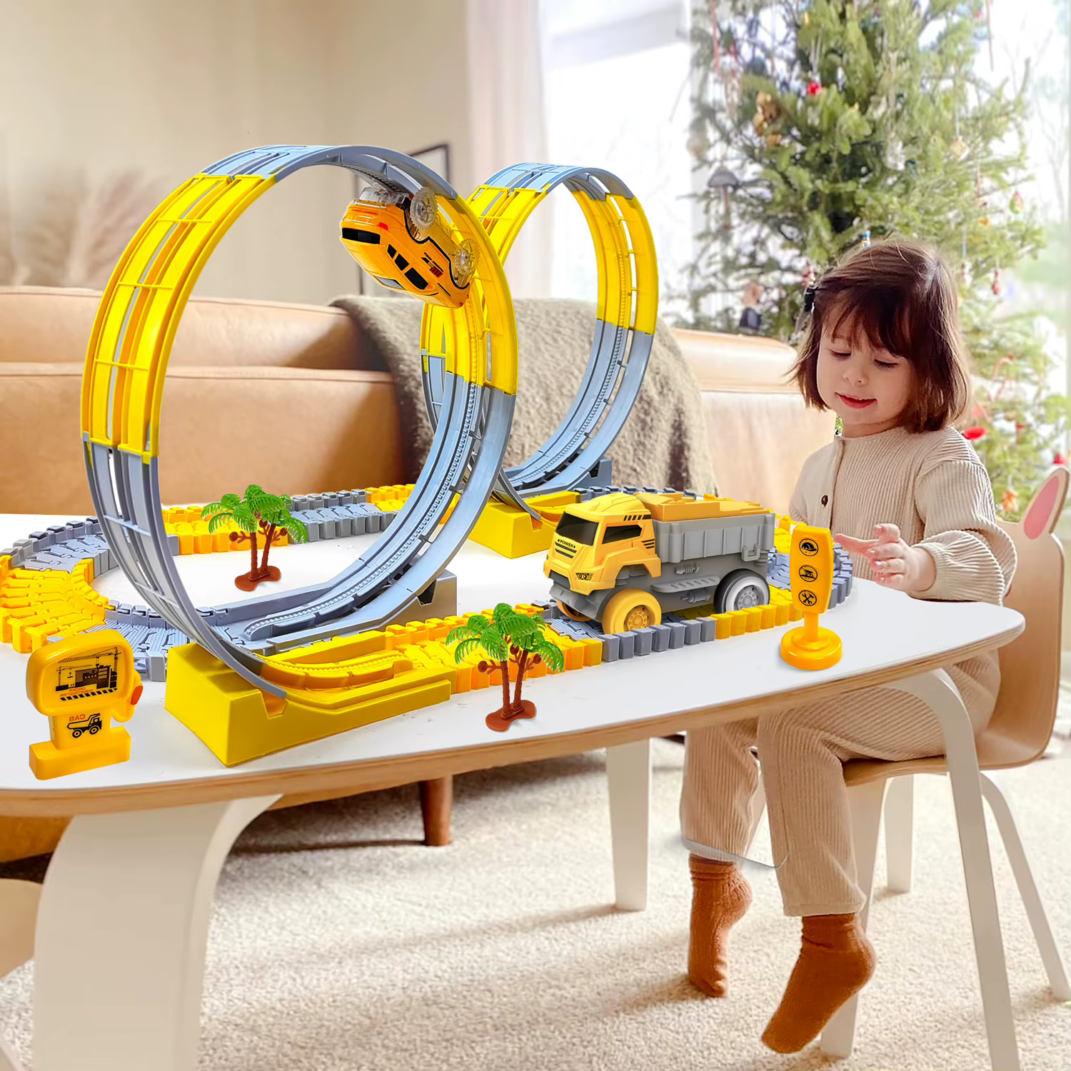 Coche eléctrico infantil con LED para circuito de juguete - imagen 4