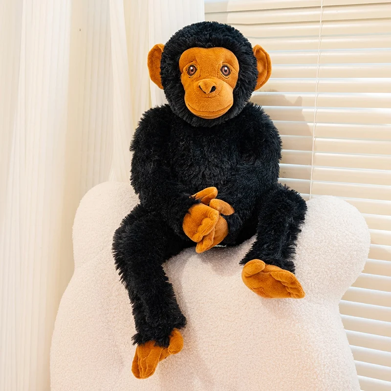 Peluche orangután negro grande con almohada para abrazos - imagen 3